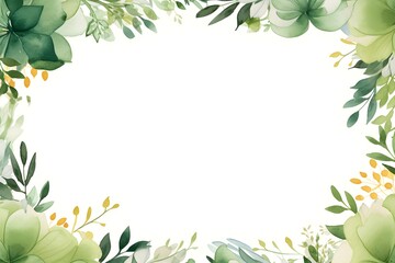 Wall Mural - Abstract Foliage watercolor background. Invitation and celebration card.