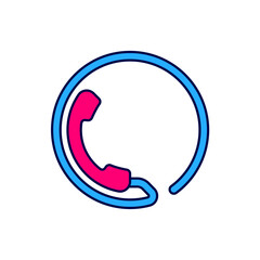 Sticker - Filled outline Telephone 24 hours support icon isolated on white background. All-day customer support call-center. Full time call services. Vector