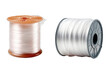 Two Spools of White Thread on transparent Background