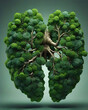 Grüne Lunge als Illustration für den Atem der Natur und das Leben Woke