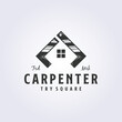try square abstract for carpenter house logo vector illustration design