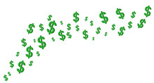 Wavy Green Dollar Sign Business Concept Illustration