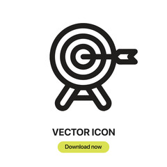 Aufkleber - Target icon vector. Linear-style sign for mobile concept and web design. Target symbol illustration. Pixel vector graphics - Vector.	