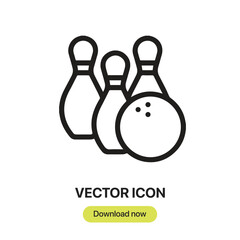 Fototapete - Bowling icon vector. Linear-style sign for mobile concept and web design. Bowling symbol illustration. Pixel vector graphics - Vector.	