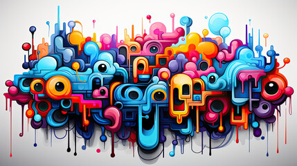 Wall Mural - A colorful vector illustration inspired by Festival of Colors, shapes graffiti. abstract colorful background with swirls and splashes. 