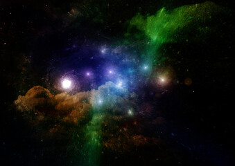 Wall Mural - galaxy in a free space. 3d rendering