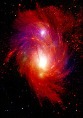 Wall Mural - galaxy in a free space. 3d rendering