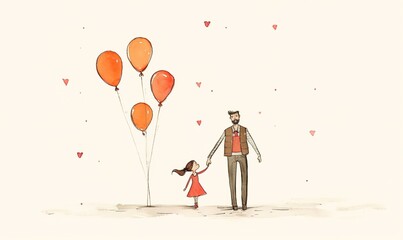 Sticker - fathers day card drawing cute style  