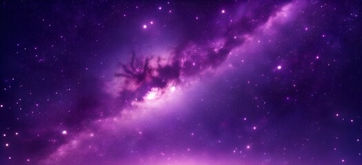 Wall Mural - Purple sky background with stars.