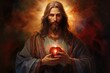 Sacred Heart of Jesus depicted in traditional Catholic art