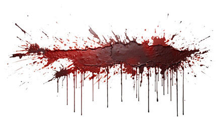 Dark Drops of blood, blood splash, blood spot. Isolated on Transparent background.	