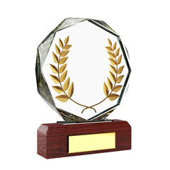 Aufkleber - Diamond Winner Award with Golden Laurel Wreath. 3d Rendering