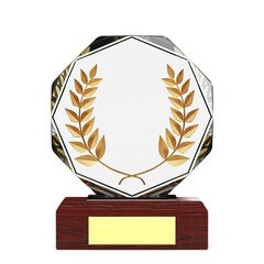 Aufkleber - Diamond Winner Award with Golden Laurel Wreath. 3d Rendering