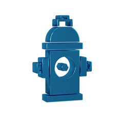 Sticker - Blue Fire hydrant icon isolated on transparent background.