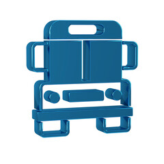 Wall Mural - Blue School Bus icon isolated on transparent background. Public transportation symbol.