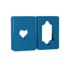 Sticker - Blue Deck of playing cards icon isolated on transparent background. Casino gambling.