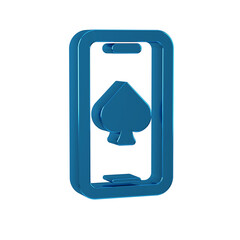 Wall Mural - Blue Online poker table game icon isolated on transparent background. Online casino.