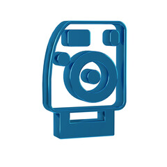 Wall Mural - Blue Photo camera icon isolated on transparent background. Foto camera. Digital photography.