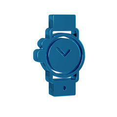 Canvas Print - Blue Wrist watch icon isolated on transparent background. Wristwatch icon.