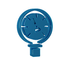 Poster - Blue Pressure water meter icon isolated on transparent background.