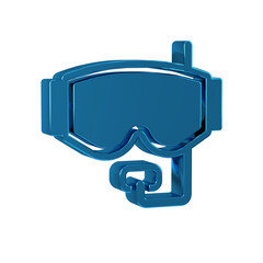 Sticker - Blue Diving mask icon isolated on transparent background. Extreme sport. Diving underwater equipment.