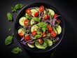 © monsifdx - Indulge in Healthy Delight: Fresh Cucumber and Tomato Salad! Generative AI
