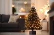 © olegganko - a blurred christmas tree in a living room