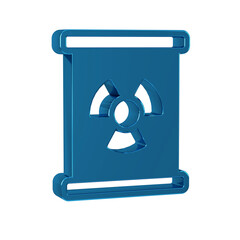 Wall Mural - Blue Radioactive waste in barrel icon isolated on transparent background. Toxic refuse keg. Radioactive garbage emissions, environmental pollution.