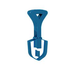 Poster - Blue Shovel icon isolated on transparent background. Gardening tool. Tool for horticulture, agriculture, farming.