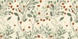 Floral seamless pattern with grass and leaves.  design for paper, cover, fabric, interior decor and other, Generative AI