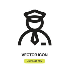 Fototapete - Guard icon vector. Linear-style sign for mobile concept and web design. Guard symbol illustration. Pixel vector graphics - Vector.	
