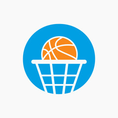 Wall Mural - Letter O Basketball Logo Concept. Basket Ball Logotype Symbol Vector Template