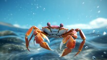 Cute Crab In The Ocean Animated.Generative AI