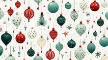 Abstract Scrapbooking Festive Holiday Doodle Backdrop With Diverse Christmas Ornaments, Decorations. Seamless Background Wallpaper. Great As Luxury Postcard.