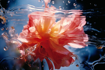 Poster - Abstract capture of a flower in the moment of blossoming, conveying a burst of energy and life.