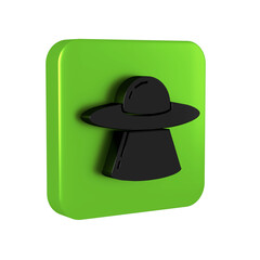 Wall Mural - black ufo flying spaceship icon isolated on transparent background. flying saucer. alien space ship.