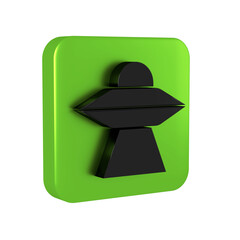 Wall Mural - black ufo flying spaceship icon isolated on transparent background. flying saucer. alien space ship.