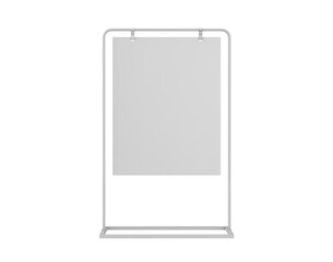 Wall Mural - Blank metallic hanging advertising stand, 3d illustration.