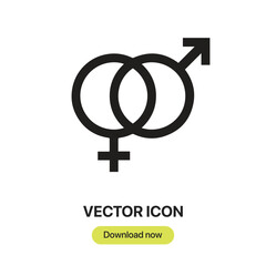 Leinwandbilder - Genders icon vector. Linear-style sign for mobile concept and web design. Gender symbol illustration. Pixel vector graphics - Vector.	