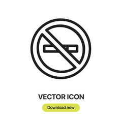 Poster - No Smoking icon vector. Linear-style sign for mobile concept and web design. No Smoking symbol illustration. Pixel vector graphics - Vector.	