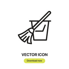 Fototapete - Cleaning icon vector. Linear-style sign for mobile concept and web design. Cleaning symbol illustration. Pixel vector graphics - Vector.	