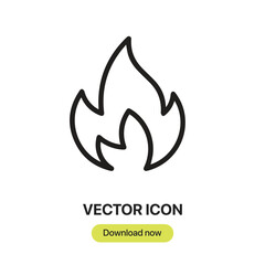 Poster - Fire icon vector. Linear-style sign for mobile concept and web design. Fire symbol illustration. Pixel vector graphics - Vector.	