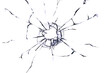 © Олег Мальшаков - Broken hole in glass white background