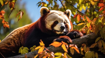 Sticker - Wildlife Bear in Nature with Red Panda in Forest