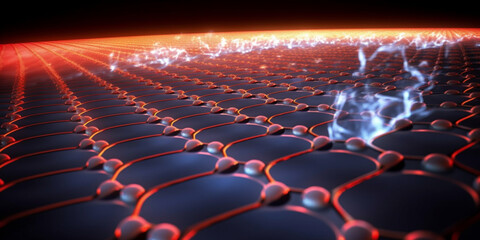 Wall Mural - Illustration of graphene circuits, symbol of technological innovation and progress in energy. The visual representation of advanced circuitry suggests limitless potential for future energy 