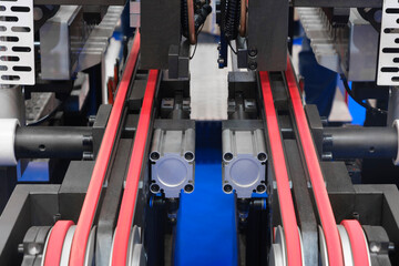 Poster - Conveyor line in an industrial factory, conveyor belt, industrial concept background