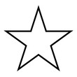 star shape symbol, black and white vector silhouette illustration of simple five-pointed star