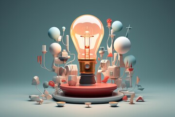 Canvas Print - Graphic illustration of a lightbulb