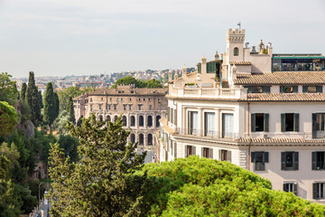 Wall Mural - Palazzo Massimo di Rignano Colonna and the roman Theatre of Marcellus (Teatro di Marcello) in Rome, Lazio, Italy