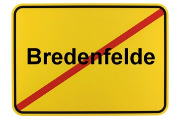 Illustration eines Ortsschildes der Gemeinde Bredenfelde in Mecklenburg-Vorpommern